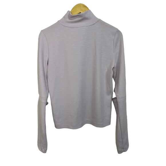 Line and Dot mock neck slit sleeve lavender sweater size Small #LT2581B‎ - Picture 1 of 5